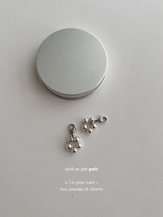 Silver Daisy Shoe Charm