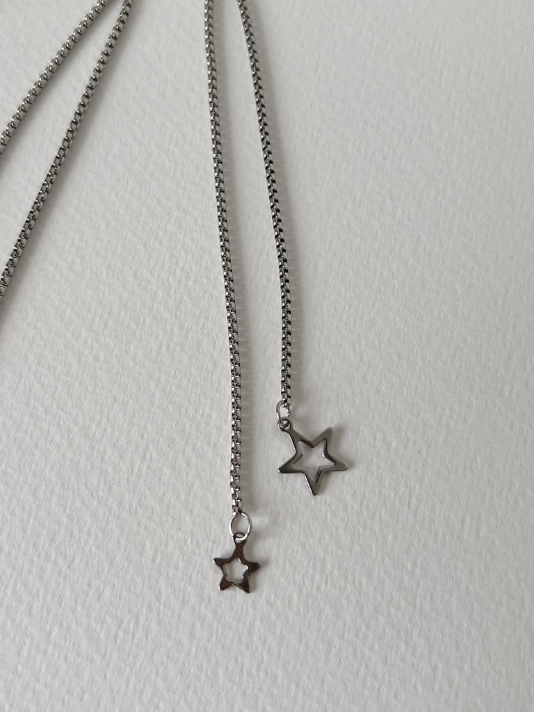 Kyoko Silver Lariat Wrap Necklace