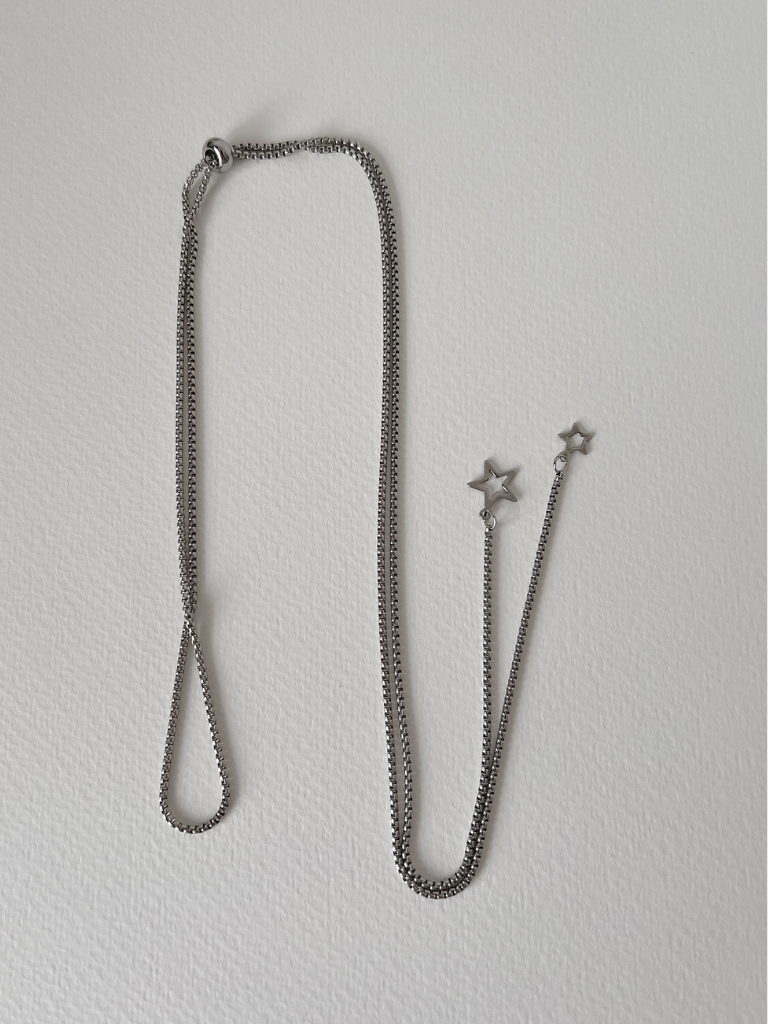 Kyoko Silver Lariat Wrap Necklace