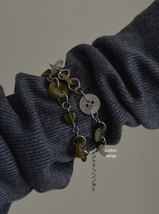 Beige Button Shell Bracelet
