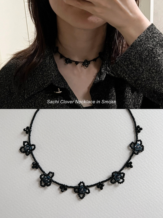 Sachi Clover Necklace in Smoke