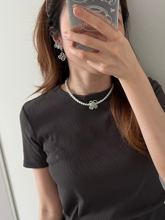 Midori Grass Pearl Necklace