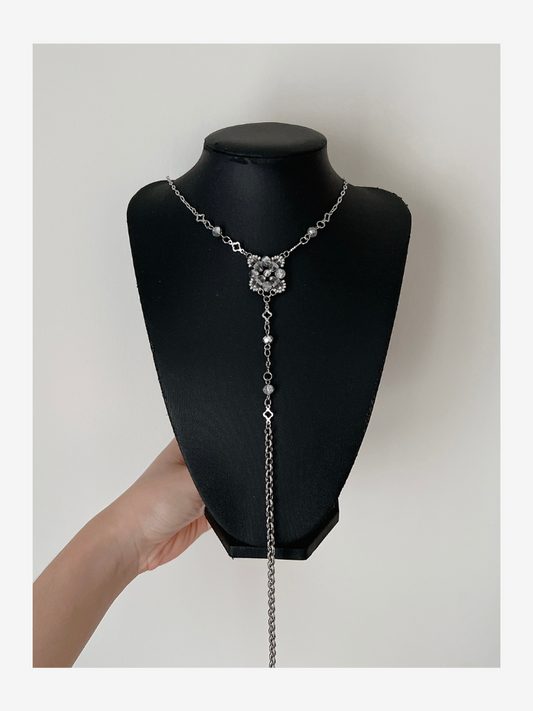 Ice Hisui Lariat Necklace