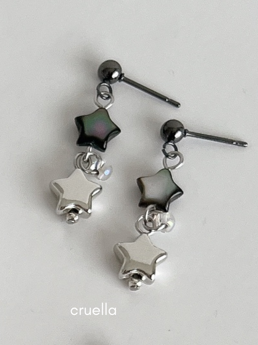Mini Double Star Earrings
