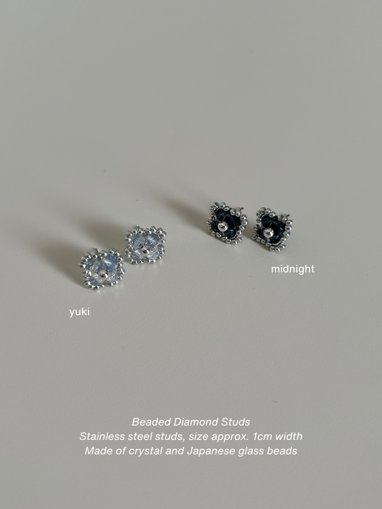 Beaded Diamond Studs