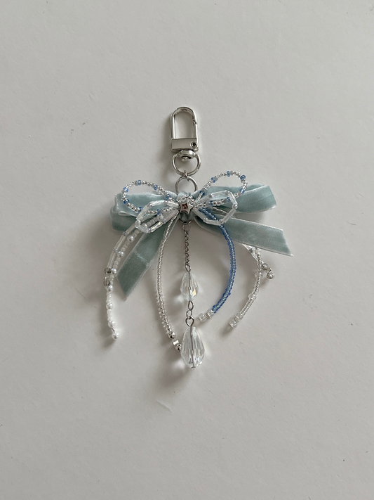 Jellyfish Ribbon Keychain in Baby Blue