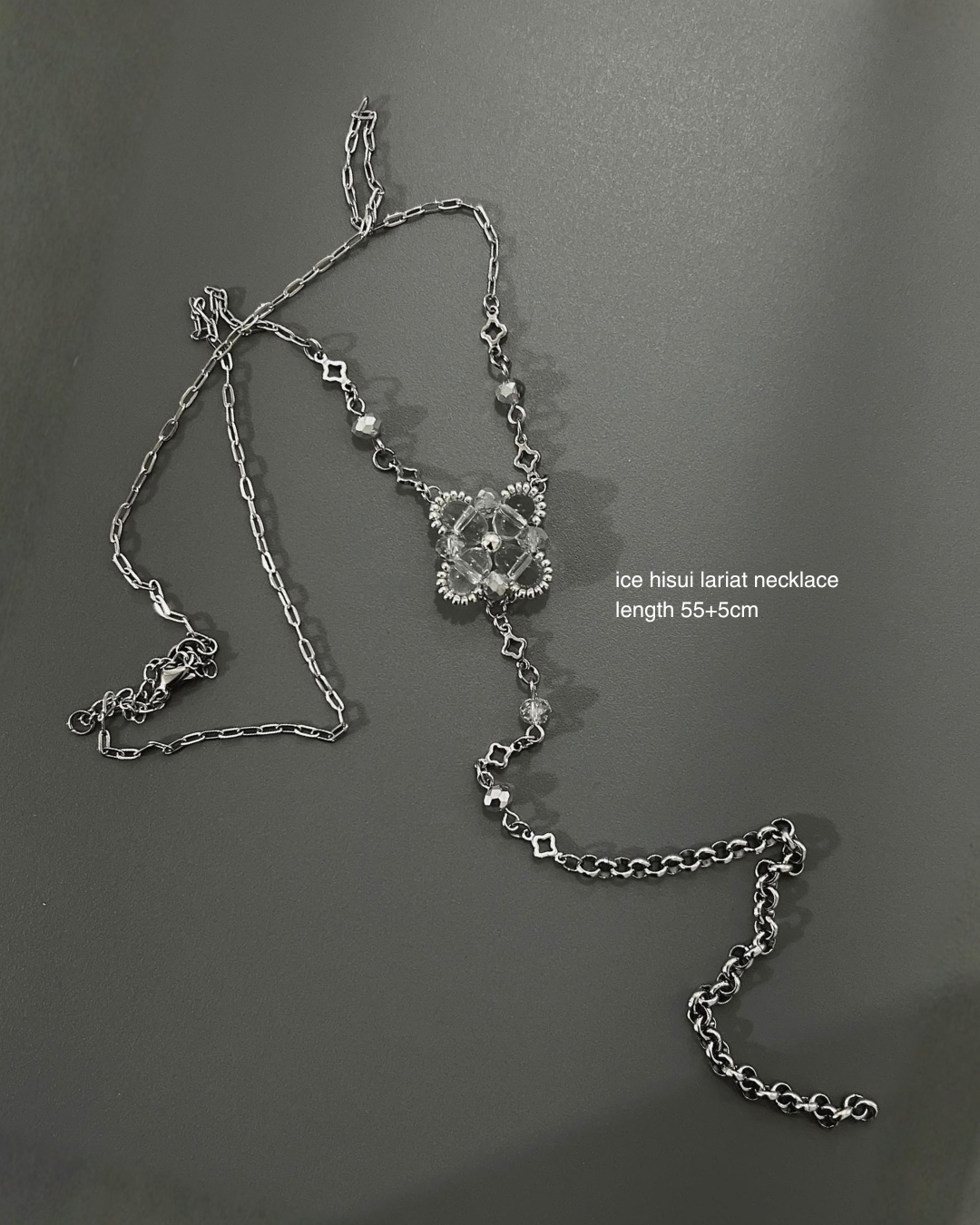 Ice Hisui Lariat Necklace