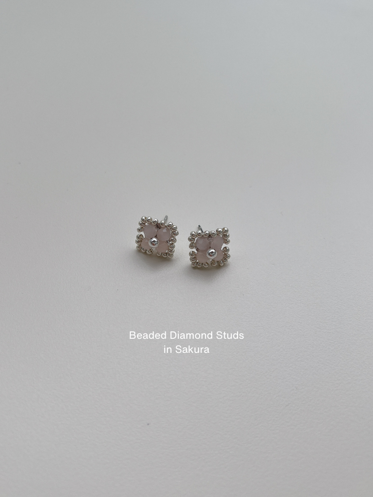 Beaded Diamond Studs