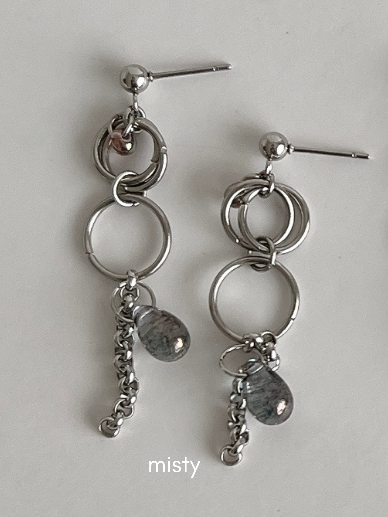 Water Droplets & Fairy Wand Chainmail Earrings