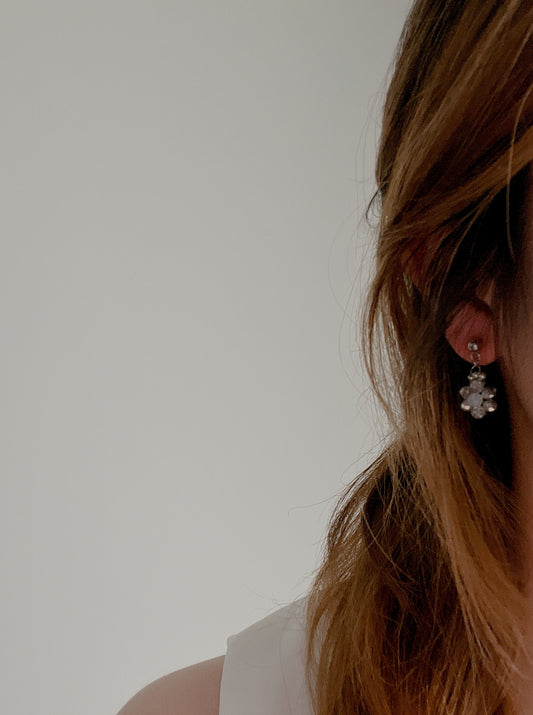 Crystal Daisy Dangle Studs