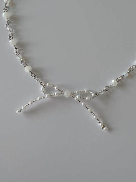Pearly Ribbon Necklace - Angel White Ver 2